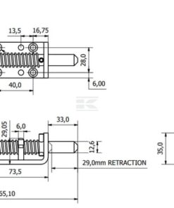 Perno con resorte, cinc 12 mm
