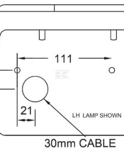 Luz de galibó e intermitencia halógena, frontal, rectangular, 24 V, blanca / ámbar, atornillable, 200 x 85 x 85 mm, Britax