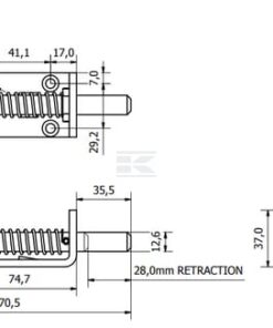 Perno con resorte, cinc 12 mm