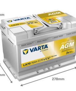Batería, 12V 70Ah 760A, LA70 VARTA Professional Dual Purpose AGM