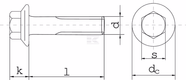 Tornillo de brida M8x16, galvanizado 2 Tornillo de brida M8x16, galvanizado
