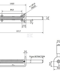 Perno con resorte, cinc 12 mm