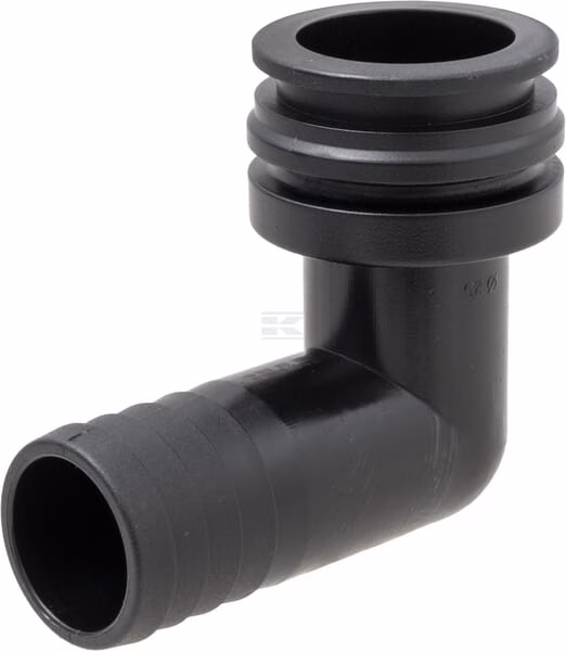 Fork coupling, male 90° AF4, 25mm hose tail 1 Fork coupling, male 90° AF4, 25mm hose tail