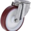 Rueda industrial giratoria en poliuretano: Ø125 x 32 mm, orificio único para pasador en acero inoxidable. Capacidad: 150 kg, Tente