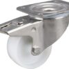 Rueda industrial giratoria en poliamida: Ø80 x 34 mm, placa soporte acero inoxidable con freno: 105 x 85 mm. Capacidad: 200 kg, Tente 5 Rueda industrial giratoria en poliamida: Ø80 x 34 mm, placa soporte acero inoxidable con freno: 105 x 85 mm. Capacidad: 200 kg, Tente