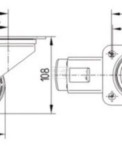 Rueda industrial giratoria en poliamida: Ø80 x 34 mm, placa soporte acero inoxidable con freno: 105 x 85 mm. Capacidad: 200 kg, Tente 3 Rueda industrial giratoria en poliamida: Ø80 x 34 mm, placa soporte acero inoxidable con freno: 105 x 85 mm. Capacidad: 200 kg, Tente
