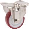 Rueda industrial fija en poliuretano: Ø80 x 32 mm, placa de soporte acero inoxidable: 100 x 85 mm. Capacidad: 100 kg, Tente 4 Rueda industrial fija en poliuretano: Ø80 x 32 mm, placa de soporte acero inoxidable: 100 x 85 mm. Capacidad: 100 kg, Tente