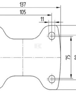 Rueda industrial fija en poliuretano: Ø200 x 46 mm, placa de soporte acero inoxidable: 137 x 115 mm. Capacidad: 400 kg, Tente