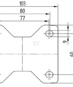 Rueda industrial fija en goma: Ø160 x 46 mm, placa de soporte acero inoxidable: 137 x 115 mm. Capacidad: 300 kg, Tente