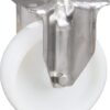 Rueda industrial fija en poliamida: Ø125 x 40 mm, placa de soporte acero inoxidable: 100 x 85 mm. Capacidad: 250 kg, Tente