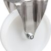 Rueda industrial fija en poliamida: Ø200 x 50 mm, placa de soporte acero inoxidable: 137 x 115 mm. Capacidad: 500 kg, Tente