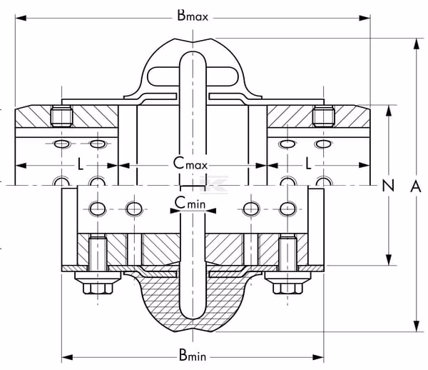 Coupling element Viva V425 1 pcs = 2 half + Bolts 2 Coupling element Viva V425 1 pcs = 2 half + Bolts