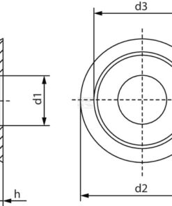 Roseta cónica Ø 14x32x6,5 mm, acero inox., Kramp