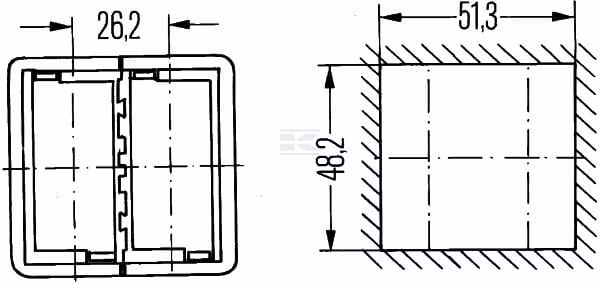 Alojamiento soporte interruptor, centro 5 Alojamiento soporte interruptor, centro