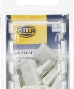 Fusible tipo enchufe estándar 12V 25A, longitud 18,8 mm, blanco, paquete 10 unidades, Hella