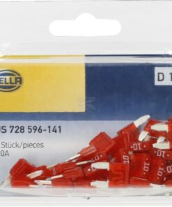 Fusible tipo enchufe Mini 10A Longitud 10,9mm rojo paquete 50 unidades Hella
