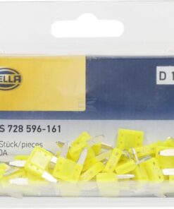 Fusible tipo enchufe Mini 20A Longitud 10,9mm amarillo paquete 50 unidades Hella