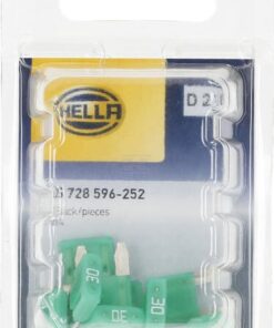 Fusible tipo enchufe Mini 32V 30A, longitud 16,3 mm, verde, paquete 10 unidades, Hella