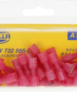 Conector cable plano con funda aislante rojo