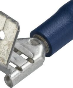 Enchufe plano hembra-macho con funda, azul 1,5-2,5 mm²