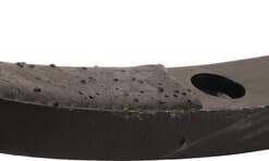 Punta de cultivador 600x45x25 mm, reversible, curva, 3 orificios, adecuada para Köckerling