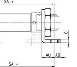 Soporte articulación cabezal cilindro Ø25