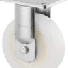 Rueda industrial fija en poliamida: Ø160 x 50 mm, placa de soporte: 135 x 110 mm. Capacidad: 850 kg, Tente