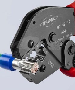KNIPEX 97 52 19 Alicate para crimpar terminales también para trabajar a dos manos con fundas de plástico antideslizantes bruñido 250 mm