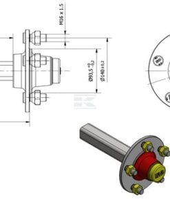 Mangueta sin freno 40 x 200 mm (93,5/140/5)