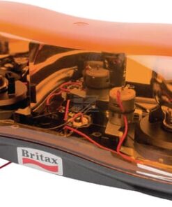 Barra luz rotativa halógena, ámbar, 12V, fijación atornillable, 402 x 205 x 130 mm, Britax