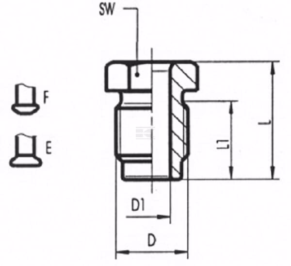 Acoplamiento M12 x 1 / 6,3 mm E 4 Acoplamiento M10 x 1 / 5 mm E