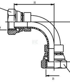 Adaptador acodado con 2x tuerca 1/4 BSP
