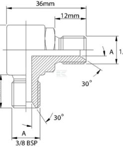Racor ang. AG-AG 1/4x3/8 BSP