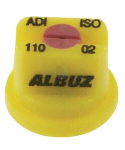 Tobera estándar, doble, chorro plano ADI 110° 02 amarillo cerámica Albuz