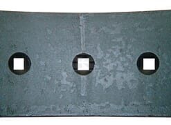 Punta de cultivador 420 x 120 x 10 mm reversible, curvada, 3 orificios, válida para Dalbo