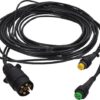 Cable de 7,5 m con enchufe de 7 polos y 2 ramales de 0,20 m, con conectores bayoneta de 5 pines