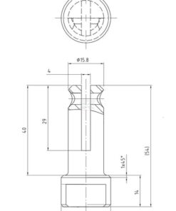 Sistema de bloqueo para ISO 1+2 diseño antiguo, hasta 2008,  L=54 mm Ø 15,8 / 22 mm