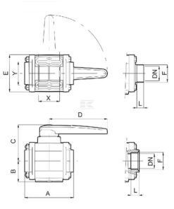 Llave esférica 2 vías 2 1/2