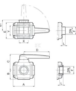 Llave esférica 3 vías 1