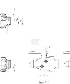 Llave esf. T3 2 v. + ala.