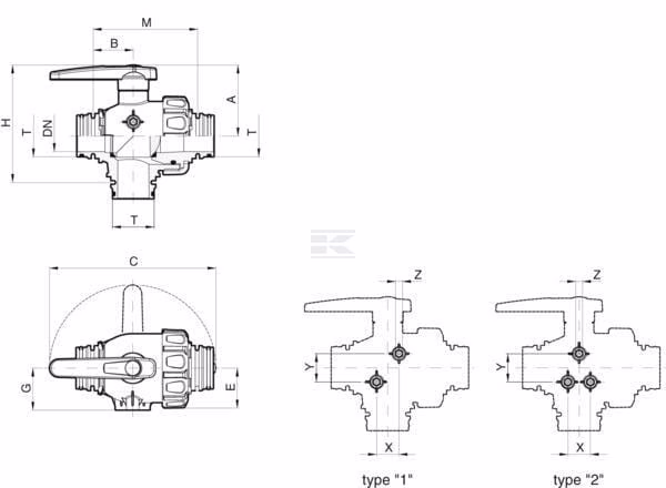 Llave esf. T6 3 v., continua 3 Llave esf. T6 3 v., continua