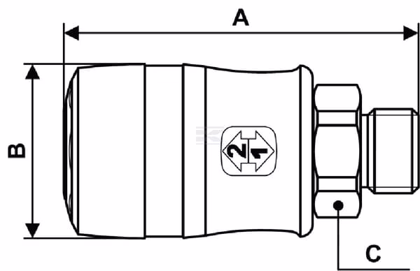 Ac. rápido seg. macho BSP3/8" 2 Ac. rápido seg. macho BSP3/8"