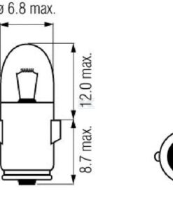 Bombilla T8/4 12V 2W BA7S Kramp