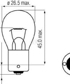 Bombilla PY21W 12V 21W BAU15s naranja Kramp