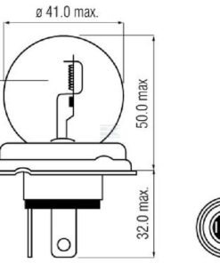 Bombilla R2 12V 45W/40W P45t Kramp