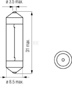 Bombilla 12V 3W SV6 Kramp