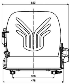 Asiento con suspensión mecánica, B12 + interruptor 12 Asiento con suspensión mecánica, B12 PVC