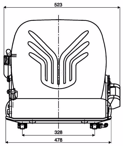 Asiento con suspensión mecánica, B12 + interruptor 6 Asiento con suspensión mecánica, B12 PVC