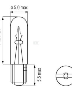 Bombilla W1.2W 24V 1.2W W2x4.6d Kramp