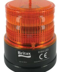 Faro rotativo/destellante LED, ámbar, montaje magnético, a pila, Ø108 x 126 mm